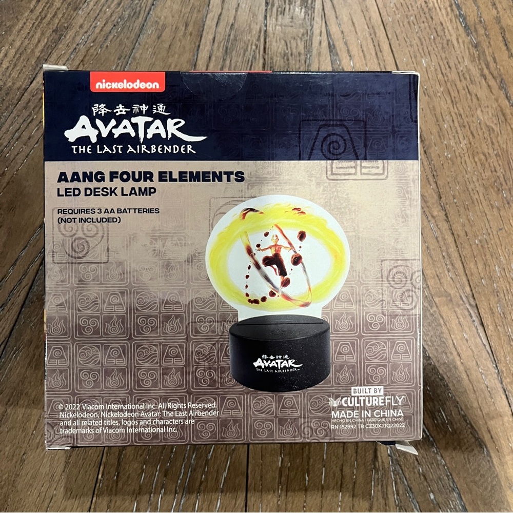 NEW Nickelodeon Avatar Last Air Bender Aang Four Elements LED Desk Lamp